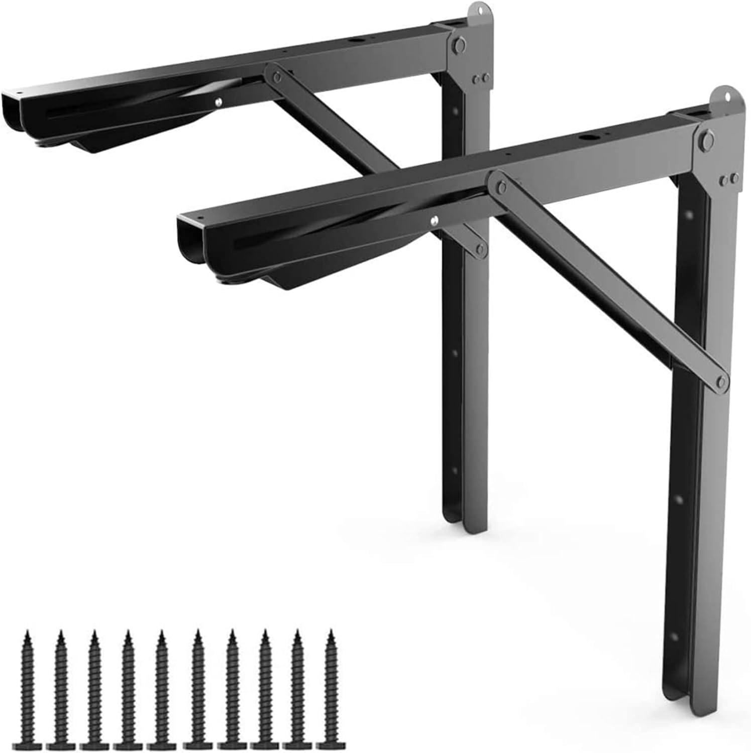 24" Foldable Heavy Duty Wall Shelf Brackets – Space-Saving Design with 720 lbs Load Capacity