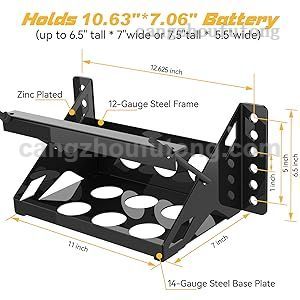 Metal Steel Battery Mounting Box Tray Bracket DIY Easy Bolt-In Battery Tray