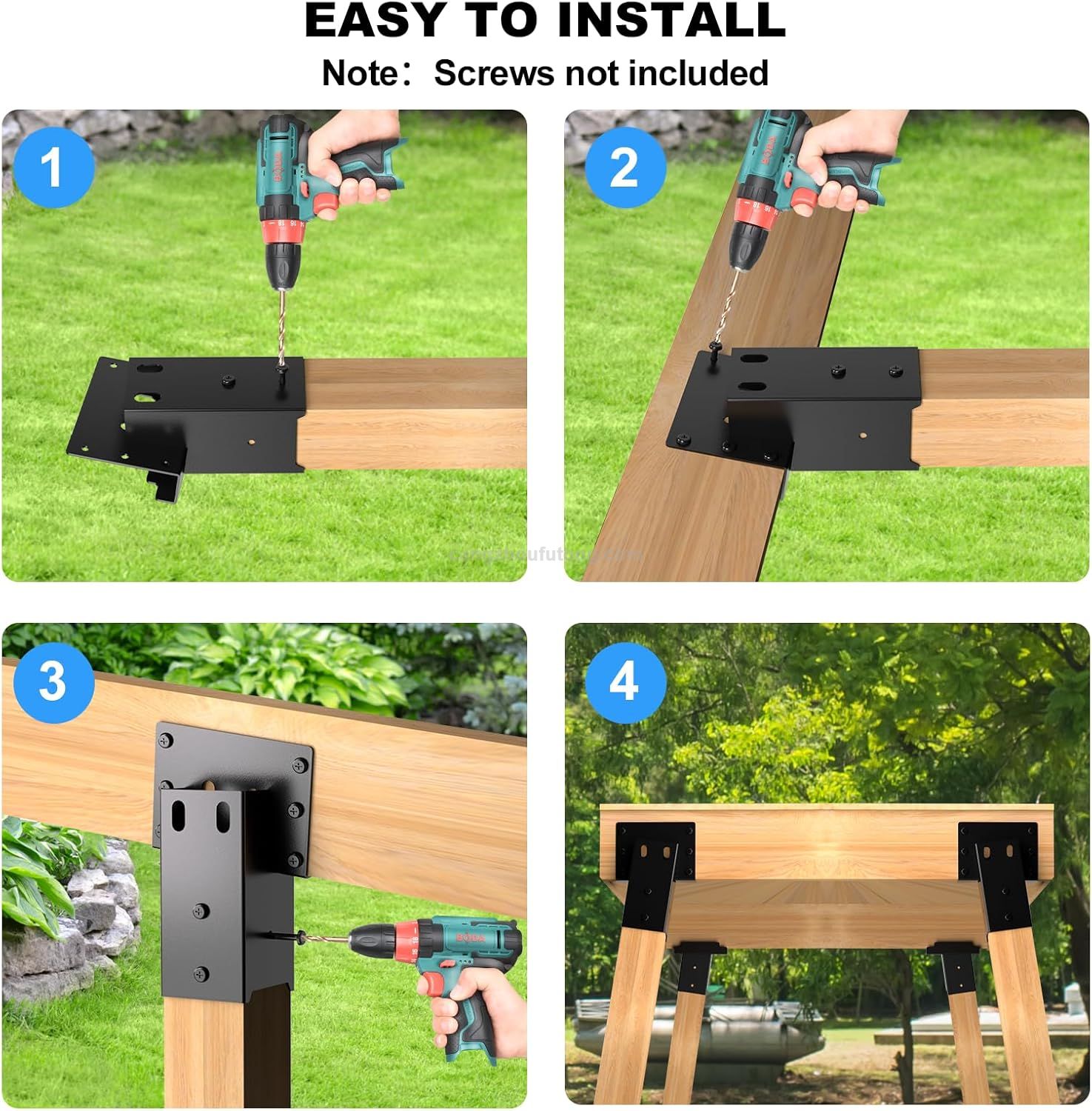 Elevator 4x4 Deer Blind Tree Stand Bracket Outdoor Angle Bracket for Platform Pergolas Observation Deck Swing Frame