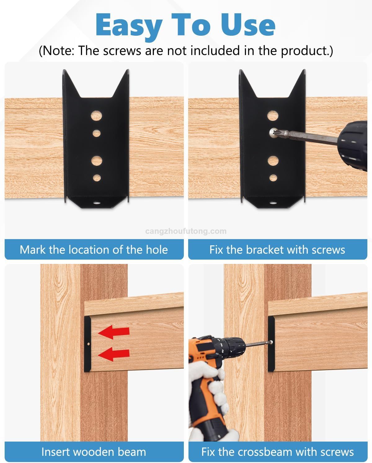 2x4 Fence Brackets for Wood Rail Deck Railing Brackets for Wood Post Connectors