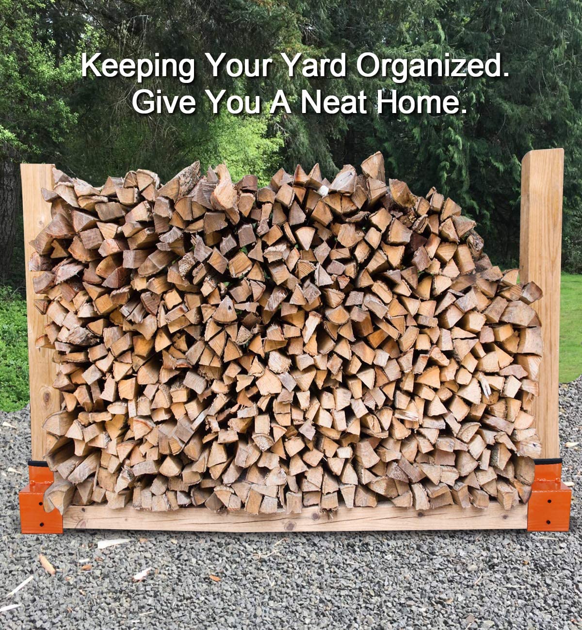 Firewood Log Storage Rack Bracket Kit with Screws, Fireplace Wood Storage Holder. Powder Coated