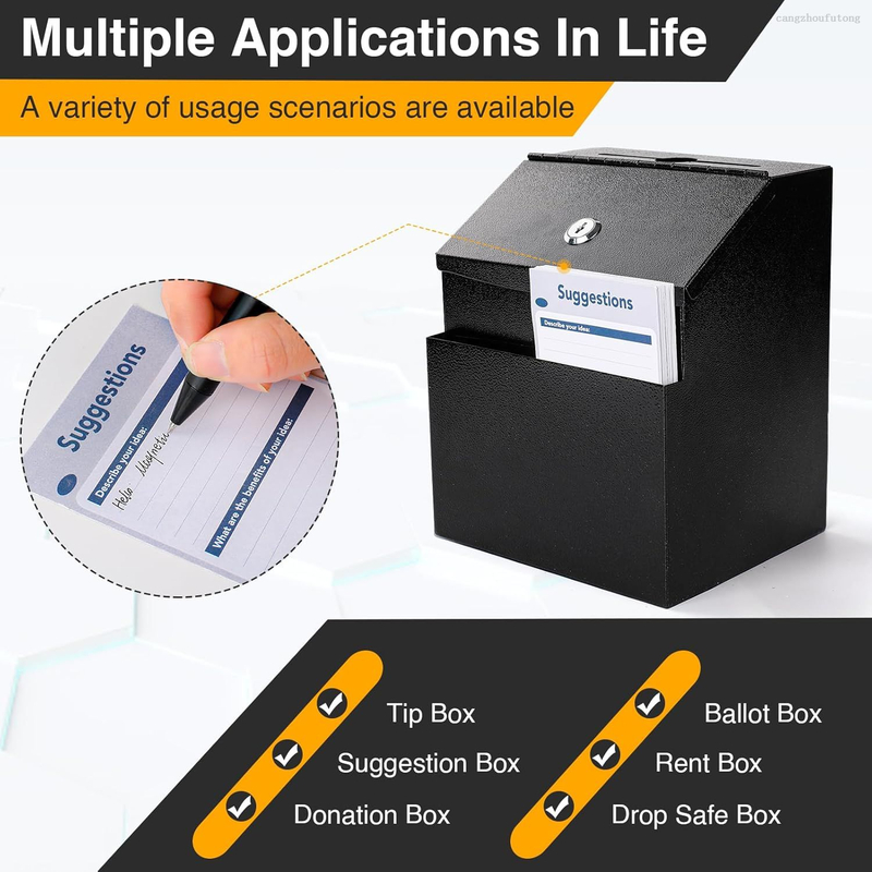 Customizable Metal Suggestion Box with Combination Lock – Wall Mounted Feedback Box