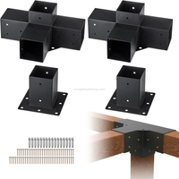 Steel DIY Pergola Bracket Kits 2-Way L Shaped Corner Brackets Easy Assembly Rot Proof for Outdoor Pergola