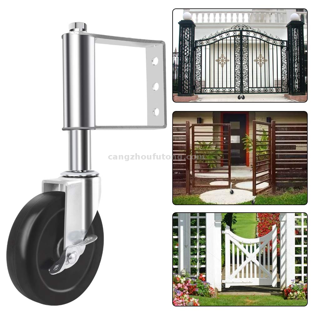 Spring-Loaded Gate Caster 200-lb Load Capacity And Universal Mount