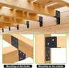 Post Caps Tie Bracket, Black Joist Anchor Connector for 2x4,2x6 Post,14 Gauge Joist Hanger Brackets,Roof Tie Header Hanger for Supporting Beams Rafters