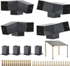 Heavy Alloy Steel Pergola Kit with 3-Way Brackets for 4"x 4" (Actual 3.6" X 3.6") Lumber，DIY Pergola Brackets Suitable for Pergolas，Gardens，and Metal Gazebo Kits