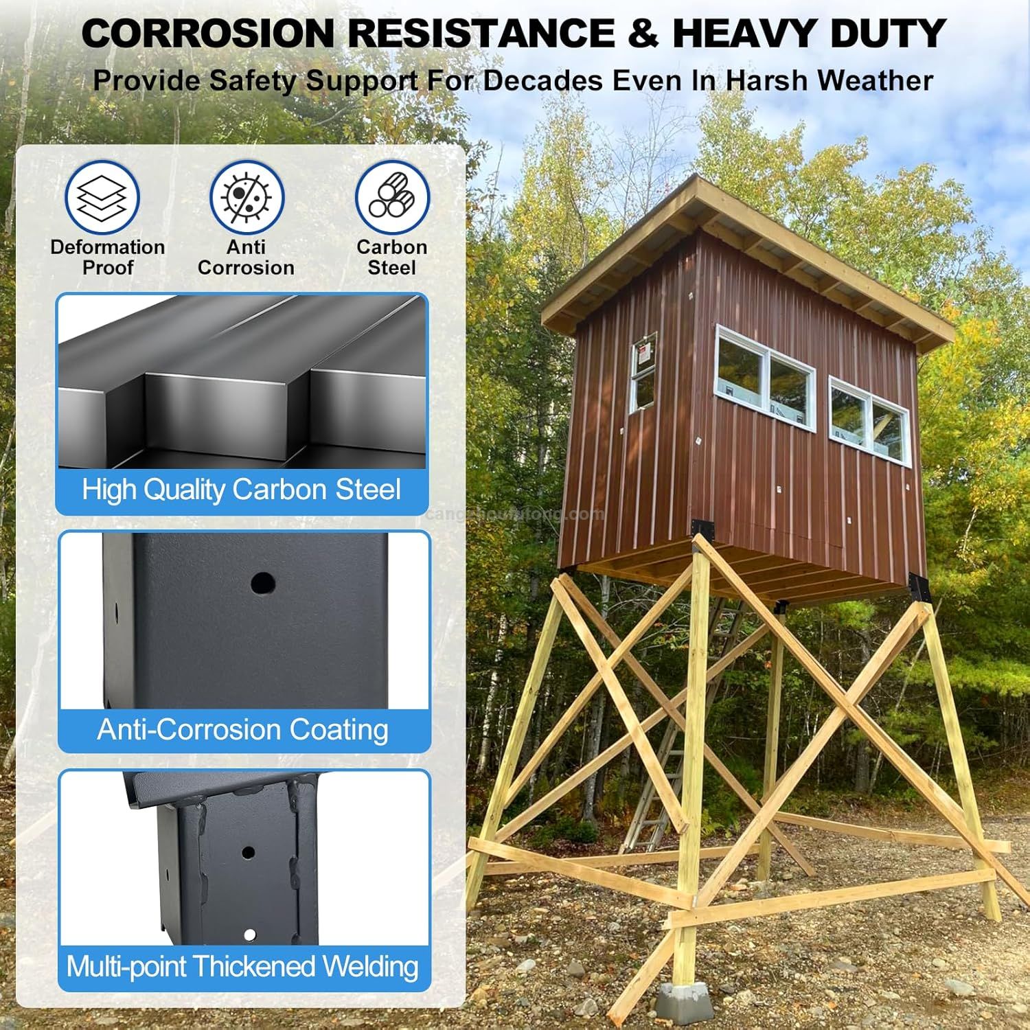 Elevator 4x4 Deer Blind Tree Stand Bracket Outdoor Angle Bracket for Platform Pergolas Observation Deck Swing Frame