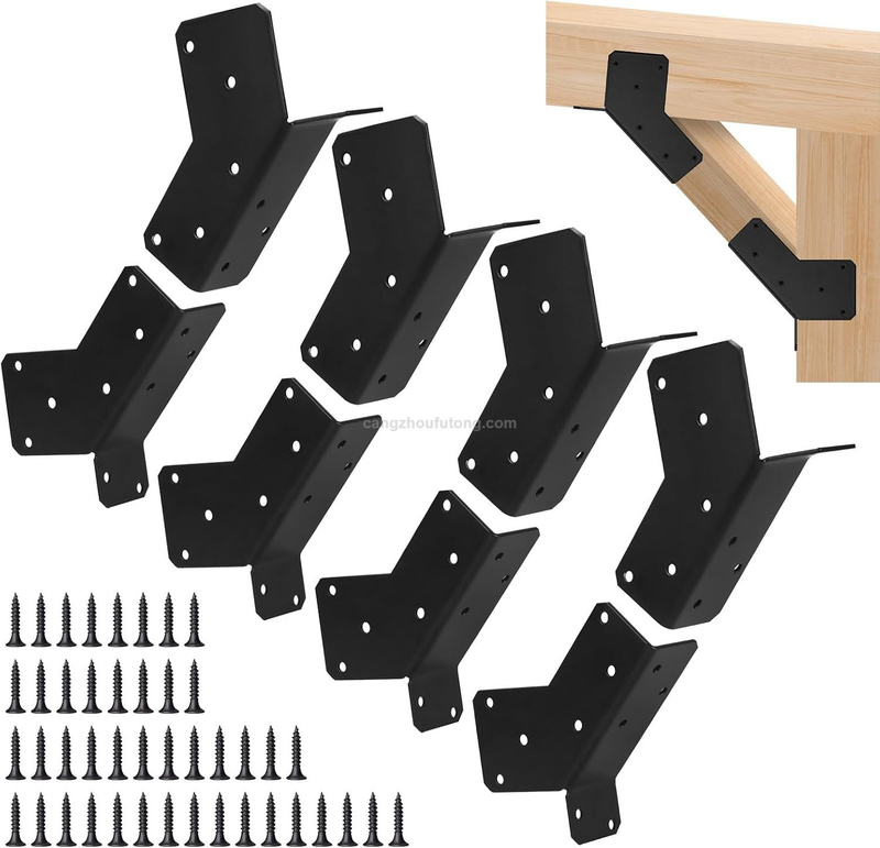 45-Degree Angle Bracket Adjustable Heavy Duty Connector Brace for 2x4 4x4 Post 45-Degree Pergola Support Brace for Pergola Gazebo Wood Post