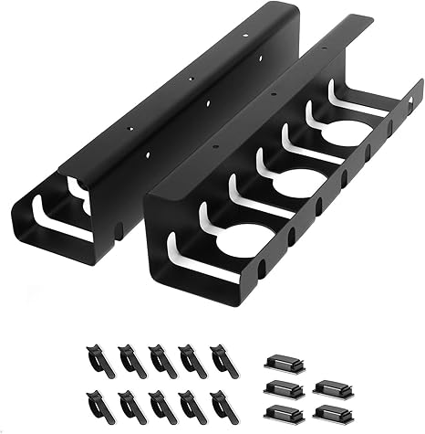 Metal Under Desk Cable Management Tray, U-Channel Cord Organizer Box, Office Under Desk Cord Organizers