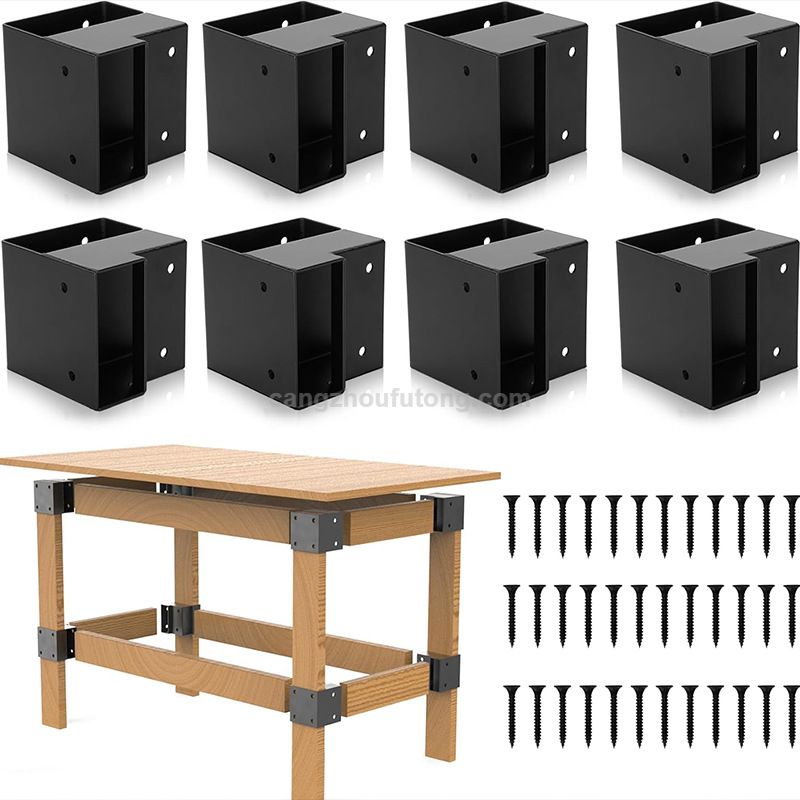 Heavy Duty Workbench Bracket Kit - 8 Pacs 3-Way Right Angle Corner Brackets for Workbenches