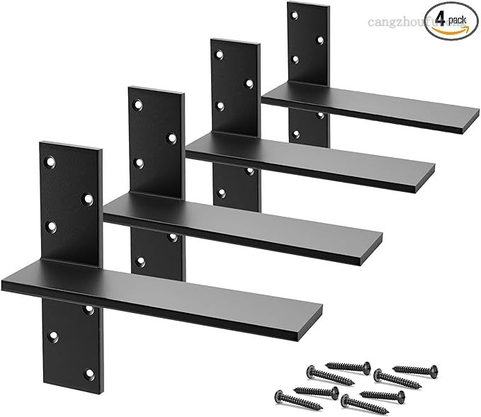 Free Hanging T Shelf Bracket Solid Heavy Duty Steel Knee Wall Hidden Granite Countertop Support Floating Bracket