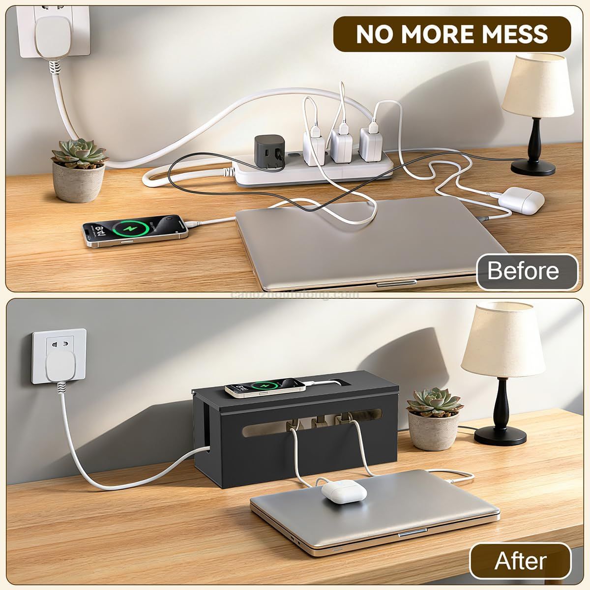 Home Office Desk Floor Cables Hider TV Wires Storage Organizer High-quality Steel Metal Cable Management Box 