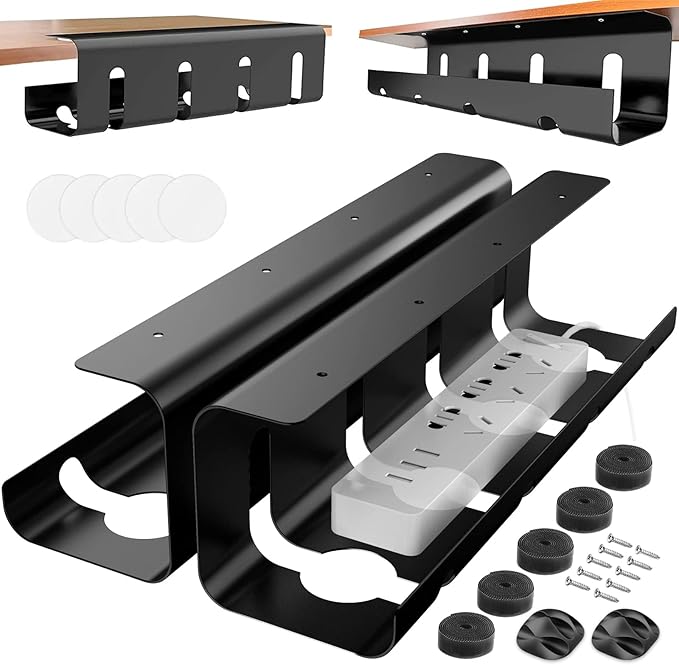 Declutter Your Workspace: New Under Desk Cable Management Tray 2-Pack Launch