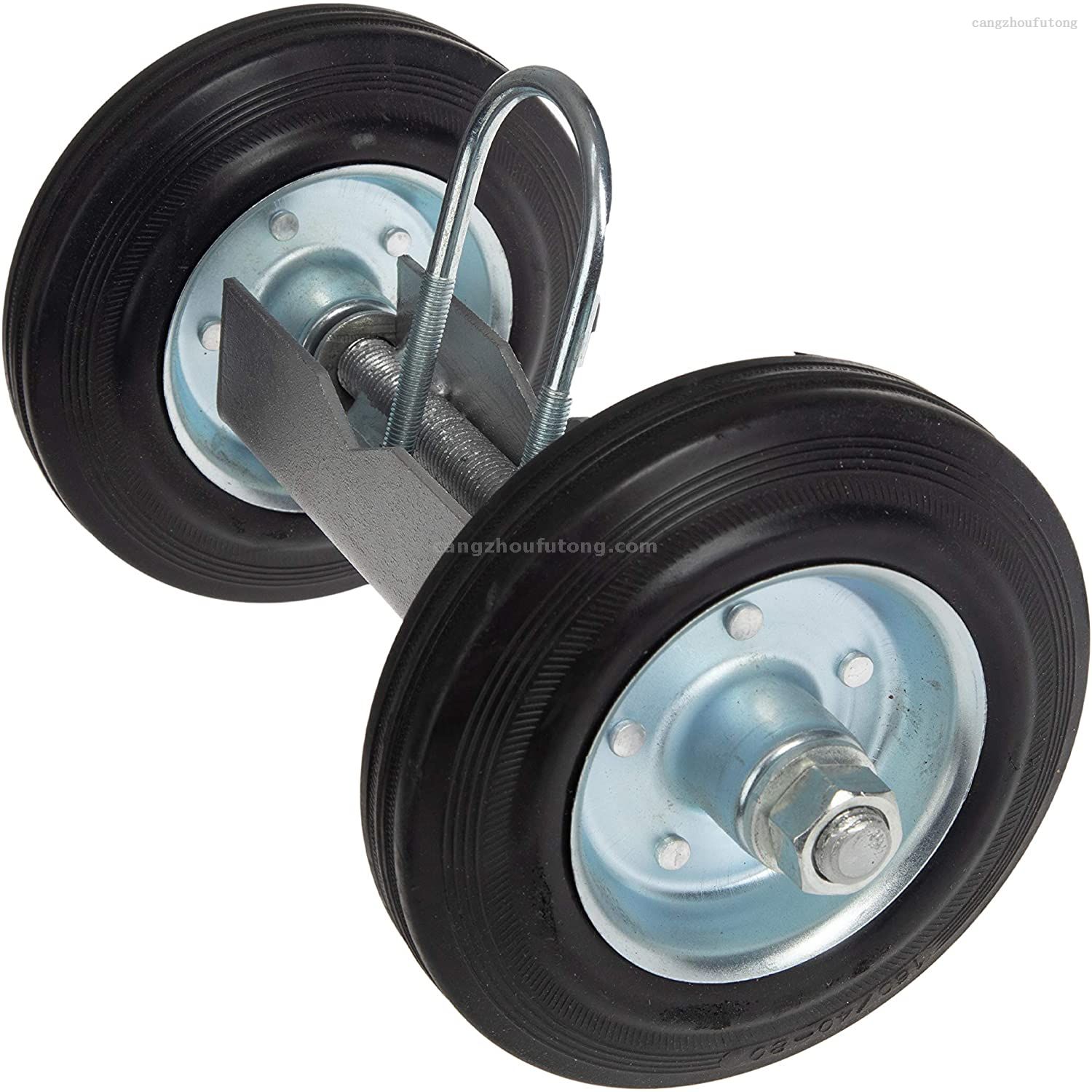 Heavy-Duty Steel Rolling Gate 6’’ Rubber Wheel Carrier for Driveway Chain Link Fence Metal Tube Gates