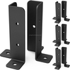 Deck Post Base Black Powder-Coated Post Brackets Heavy Duty Wood Post Brackets 