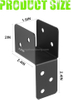 Post Caps Tie Bracket, Black Joist Anchor Connector for 2x4,2x6 Post,14 Gauge Joist Hanger Brackets,Roof Tie Header Hanger for Supporting Beams Rafters