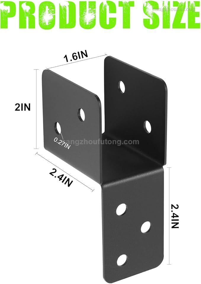 Post Caps Tie Bracket, Black Joist Anchor Connector for 2x4,2x6 Post,14 Gauge Joist Hanger Brackets,Roof Tie Header Hanger for Supporting Beams Rafters