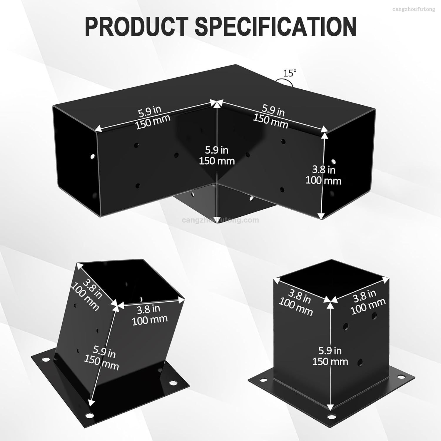 Heavy Alloy Steel Pergola Kit with 3-Way Brackets for 4
