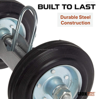 Heavy-Duty Steel Rolling Gate 6’’ Rubber Wheel Carrier for Driveway Chain Link Fence Metal Tube Gates