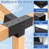 DIY Pergola Bracket Set – 4-Way 15° Slanted Roof Support for Porch, Backyard, and Patio Gazebo