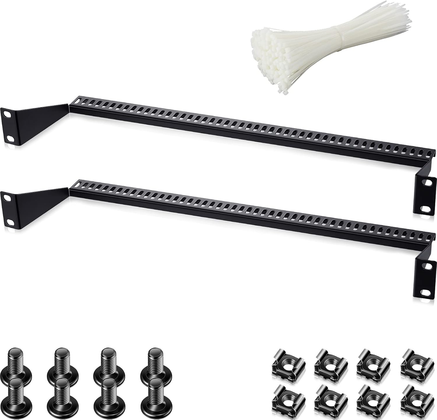 1U Horizontal 19 Inch Server Rack Mount Cable Management Bracket Cross Bar Panel Cable Rack Mount