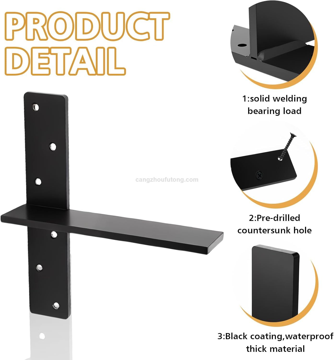 Free Hanging Countertop Support Bracket Hidden Shelf Bracket for Floating Wall Countertops, Bars, Desks, Bench Seats