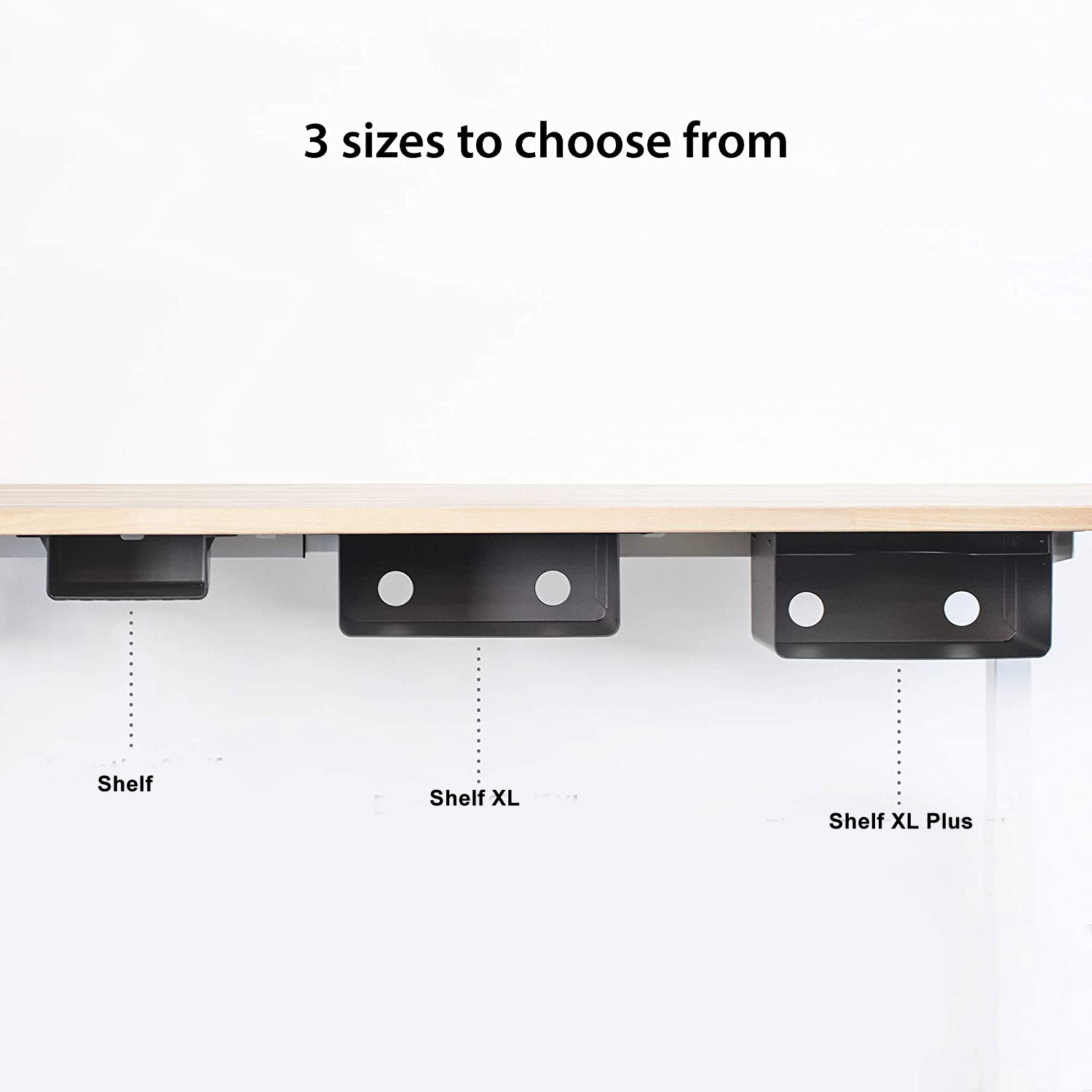 Cangzhoufutong Shelf XL Under Desk Storage Shelf / Desk Organizer, Welded Steel + Matte Black