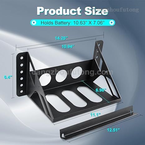 Metal Steel Battery Mounting Box Tray Bracket DIY Easy Bolt-In Battery Tray