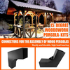15° Slanted Roof Wall Mount 4x4 Pergola Bracket Kit DIY Pergola Angled 4x4 Wood Post 3way Bracket Gazebo Kit 