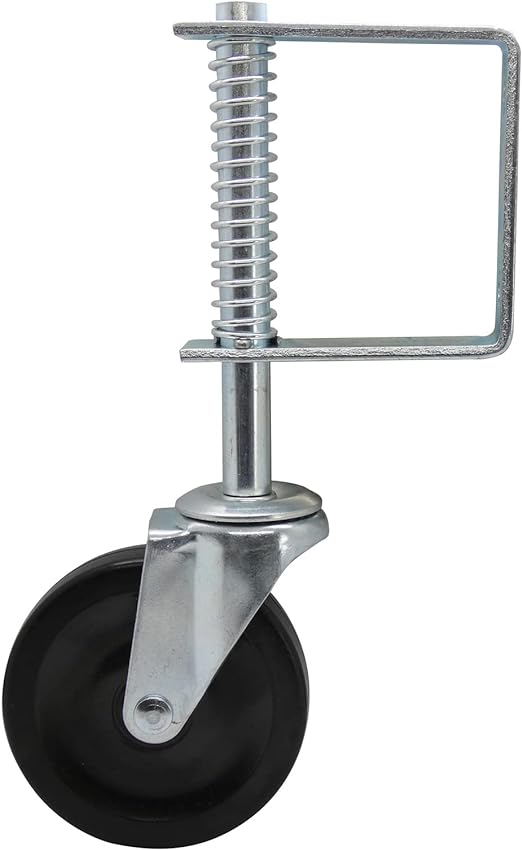 Gate Caster gate Wheel 4”, Heavy Duty Gate Caster Wheel with Spring Loaded
