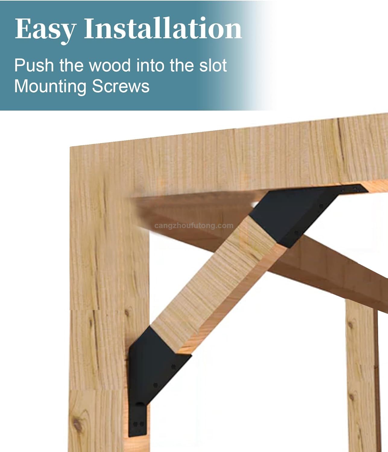 Heavy-Duty 45-Degree Angle Support Bracket for Pergola Powder Coated 2''x4'' Wood Posts Pergola Brackets