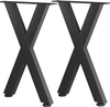  Steel Table Legs, 28'' Height 30'' Wide Set of 2, Heavy Duty 3.1'' Square Box Section X Frame