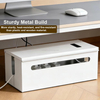 Home Office Metal Cable Management Box Large Cable Organizer Box Power Strip Box for Electrical Cord Hiding