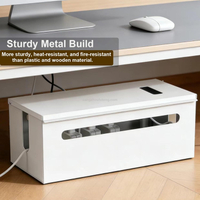 Home Office Metal Cable Management Box Large Cable Organizer Box Power Strip Box for Electrical Cord Hiding