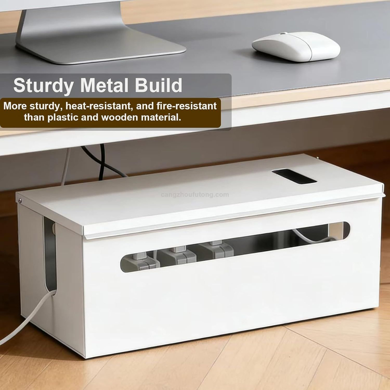 Home Office Metal Cable Management Box Large Cable Organizer Box Power Strip Box for Electrical Cord Hiding
