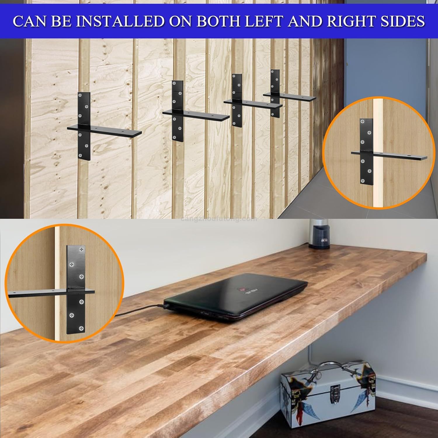 Floating Shelf Bracket Heavy Duty Free Hanging Countertop Support Bracket Hidden Shelf Bracket for Floating Wall Countertops