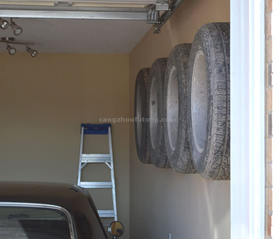 Flush Wheel hangers set - Wall mount tire rack alternative Grey