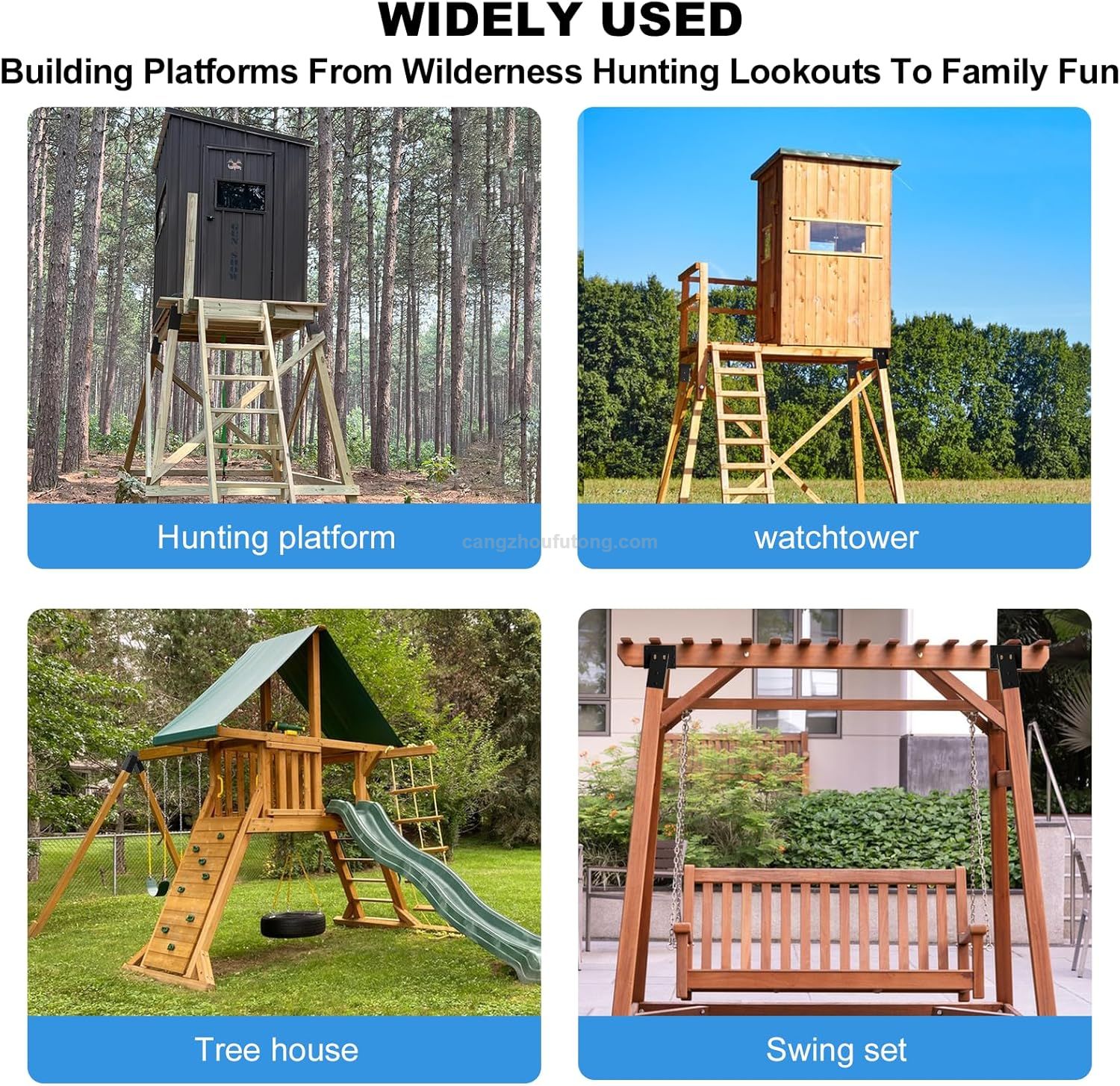 Elevator 4x4 Deer Blind Tree Stand Bracket Outdoor Angle Bracket for Platform Pergolas Observation Deck Swing Frame