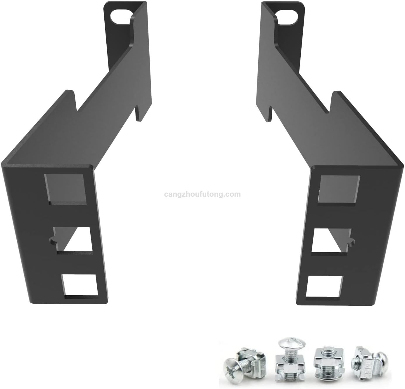 1U Server Rack Depth Extender - 4-Inch/10 cm Deep -Recessed Rack Mount Adapter Kit for Network Rack