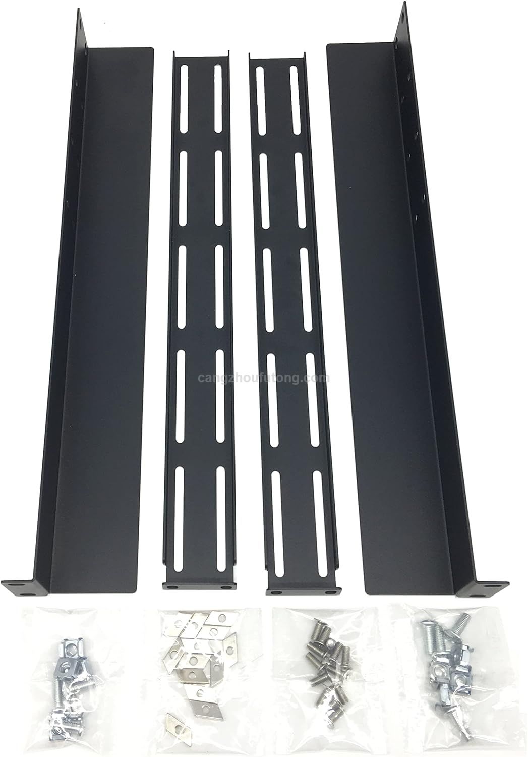 1U Universal 4-Post Rack Mount Server Shelf Rails for Dell Compaq HP IBM APC - 16.5-29.5 Inches Adjustable Depth