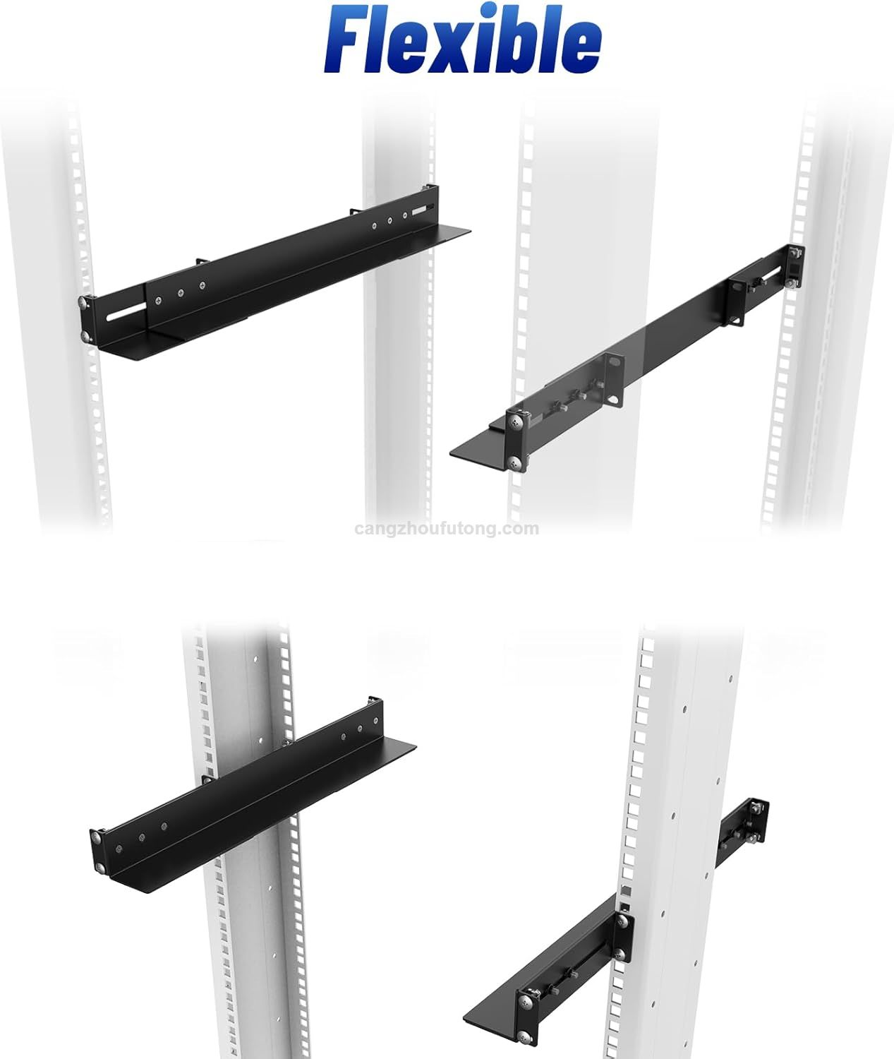 1U 19 inch Server Rack Rails 15-24 in Adjustable Depth Server Rack Rail for Universal 2&4-Post Rack Mount Rails 