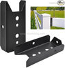  2x4 Deck Railing Brackets, 18-Gauge Steel Black Powder Coated Fence Rail Connectors for Wood Post