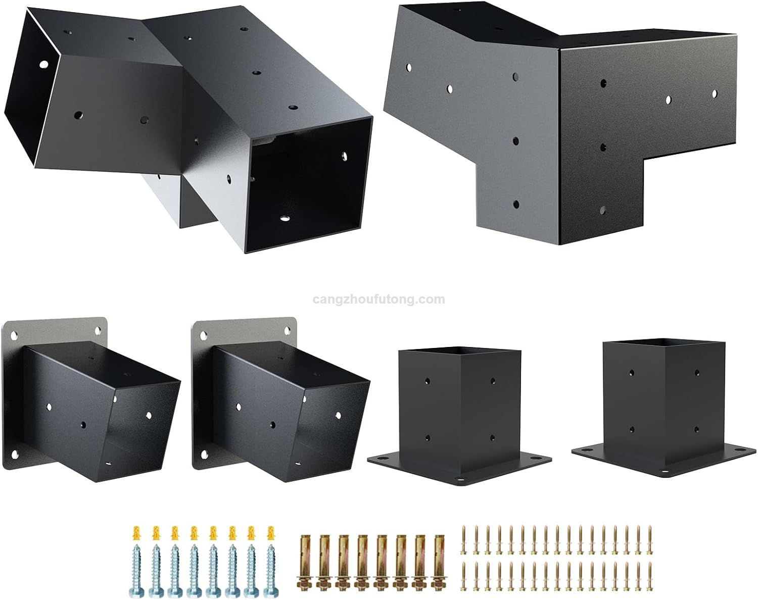 15° & 75° Pergola Brackets Corner Bracket Post Base 4x4'' Wooden Beams Patio Pergola Sheds Steel And Wood Gazebo Kit