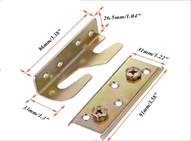 Heavy Duty NonMortise Bed Rail Fittings Wooden Bed Rail Brackets