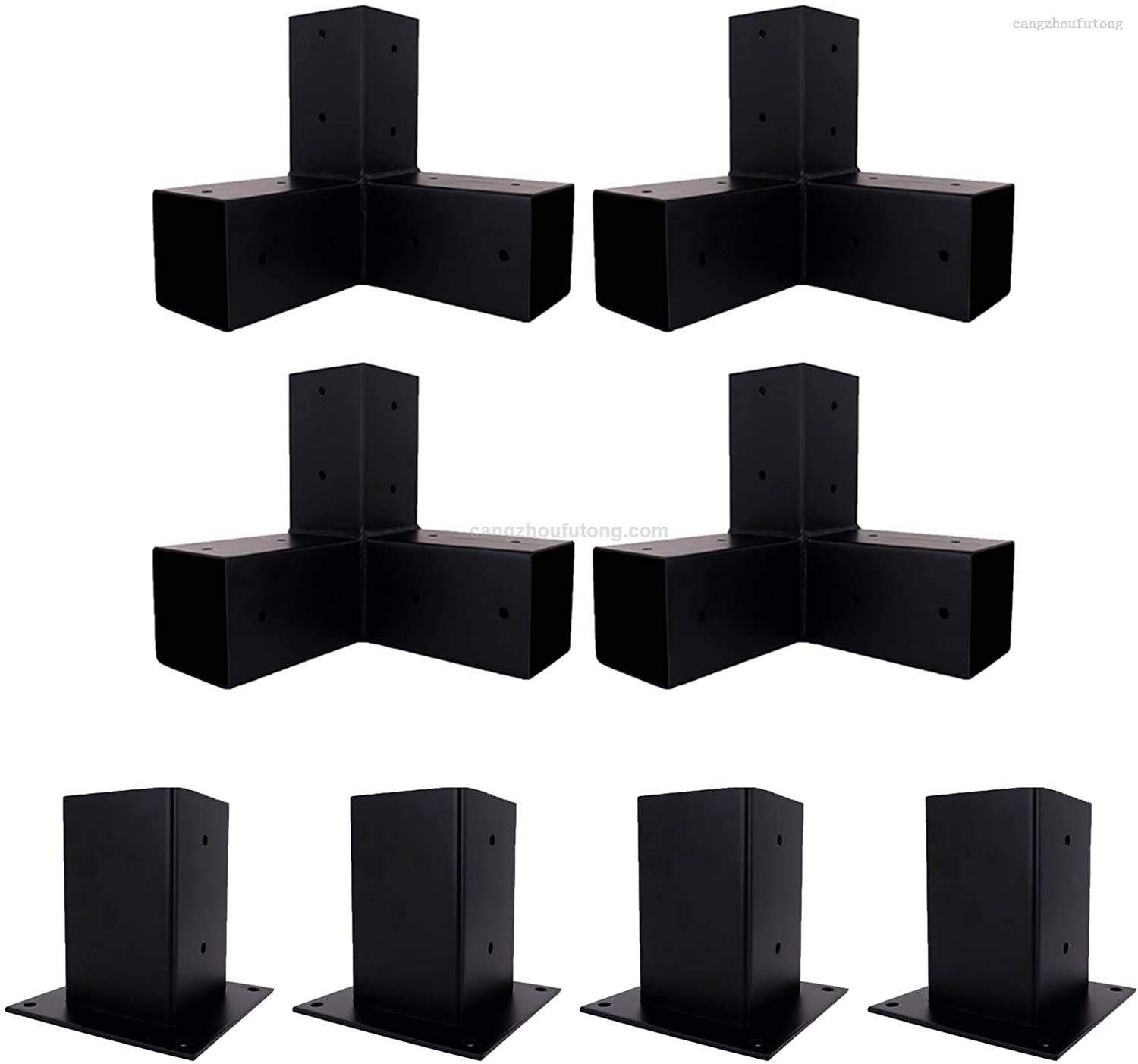 Pergola Brackets – Woodworks Pergola Kit 3-Way Right Angle Corner Bracket with Pergola Post Base