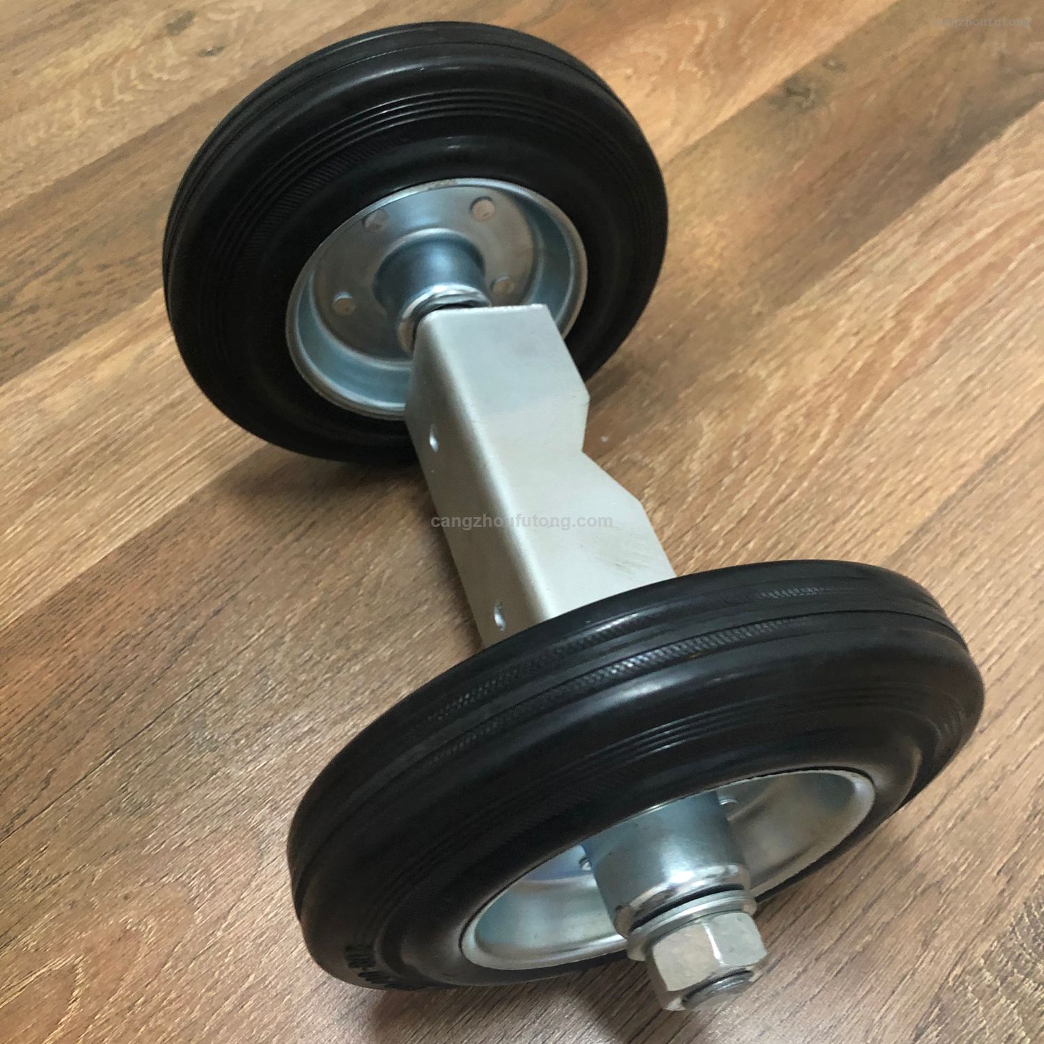 Heavy-Duty Steel Rolling Gate 6’’ Rubber Wheel Carrier for Driveway Chain Link Fence Metal Tube Gates