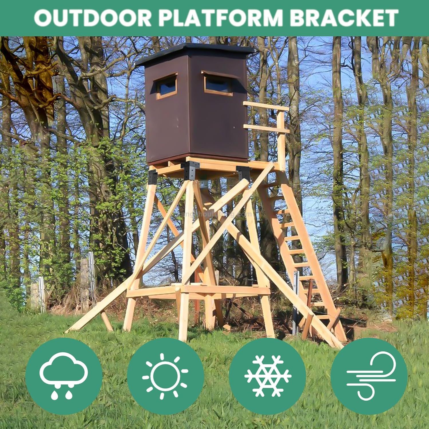 Steel Deer Stand Brackets for Outdoor Hunting Platform Elevated Deer Blind Bracket