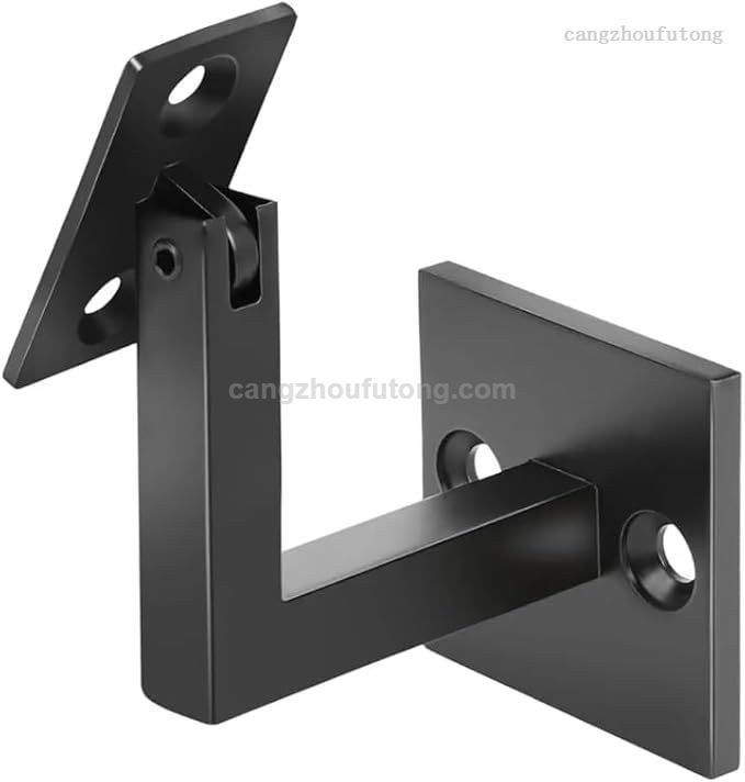 304 Stainless Steel Stair Railing Bracket – Adjustable Swivel Handrail Support (Matte Black)