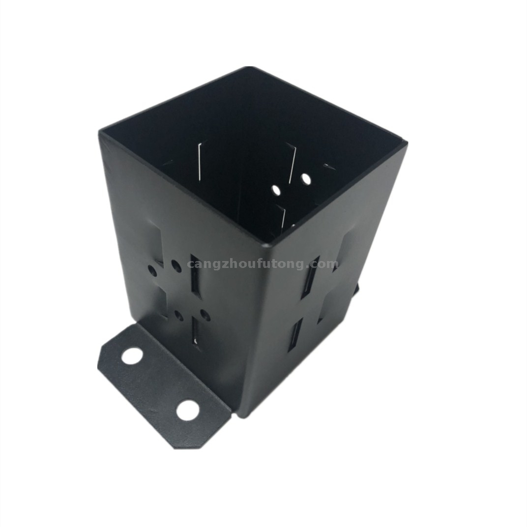 Fence Post Base Brackets Heavy Duty Steel Powder-Coated Anchor Support Use for 4x4 Wood
