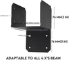 Black Post Joist Anchor Connector Carbon Steel, Fit All 4x4, 4x6, 4x8, Joist Truss Beam Stabilization Linking Brackets